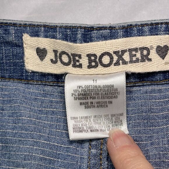 Joe Boxer Light Denim Buckle Belt Pocket Detail Y2K Mini Skirt size 11 - Picture 7 of 9